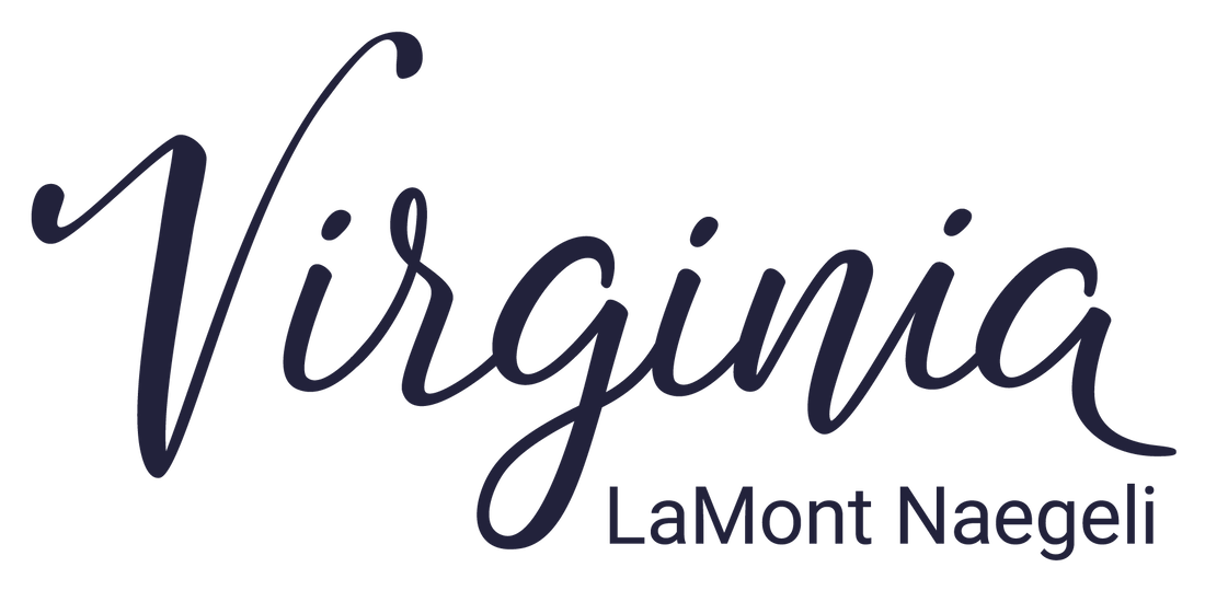 Virginia LaMont Naegeli Cursive Brand Logo in black